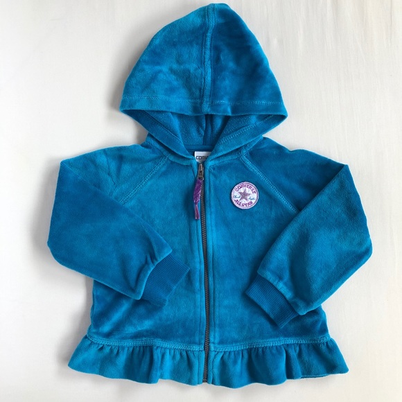 Converse Blue Velvet Hooded 2 Pieces Set 24M - Picture 2 of 10